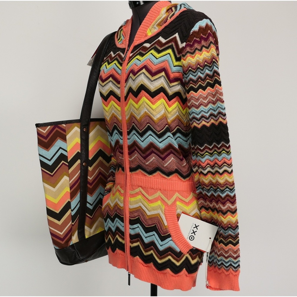 NEW! Missoni x Target Zigzag Chevron Beach Bag & Hoodie Cardigan LOT Womens XS
